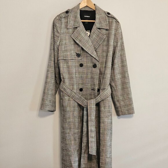 Express Jackets & Blazers - EXPRESS Women’s Plaid Longline Coat – XL – NWT – Classic- MSRP $228